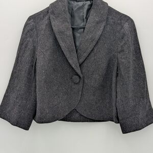 Tribal Women's Wool Blend Bolero Jacket 10 Charcoal Office Siren Corporate Goth